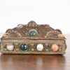 Antique Tibetan Bronze Filigree and Agate Jewelry Box - Image 2