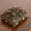 Antique Tibetan Bronze Filigree and Agate Jewelry Box - Image 4
