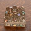 Antique Tibetan Bronze Filigree and Agate Jewelry Box - Image 5