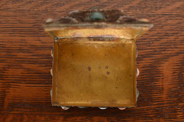 Antique Tibetan Bronze Filigree and Agate Jewelry Box - Image 9