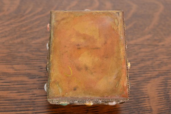 Antique Tibetan Bronze Filigree and Agate Jewelry Box - Image 10