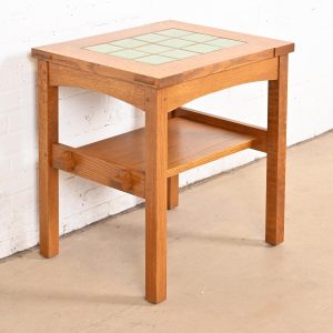 Stickley Mission Oak Arts & Crafts Tile Top Occasional Side Table