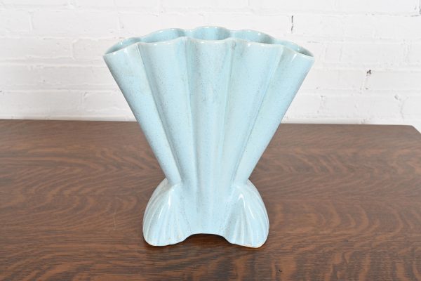 Vintage Art Deco Glazed Ceramic American Art Pottery Gladiola Vase by Brush McCoy