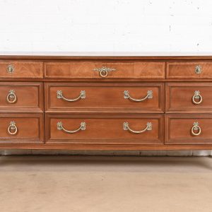 Henredon French Regency Louis XVI Carved Mahogany Long Dresser or Credenza, Newly Refinished