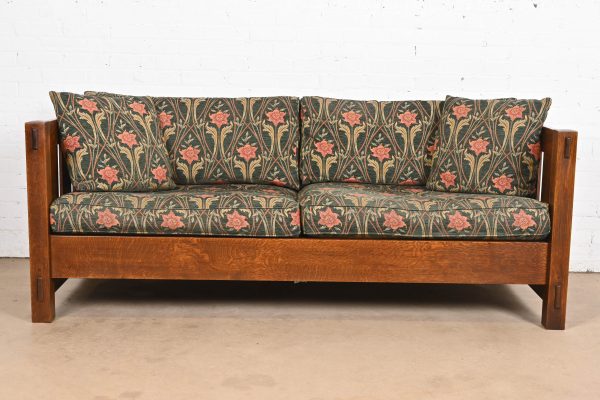 Stickley Mission Oak Arts and Crafts Settle Sofa