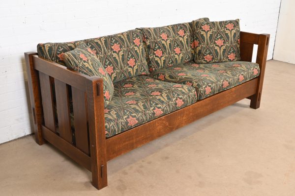 Stickley Mission Oak Arts and Crafts Settle Sofa - Image 4