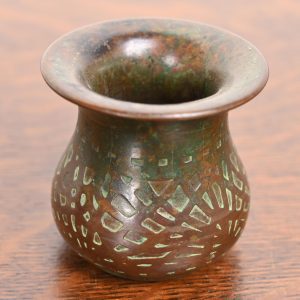 Tiffany Studios New York Pine Needle Bronze Glue Pot or Brush Holder, Circa 1910
