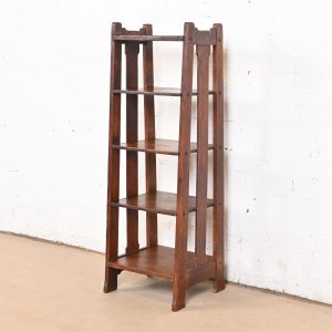 Stickley Brothers Mission Oak Arts & Crafts Slatted Bookcase or Magazine Rack, Circa 1910