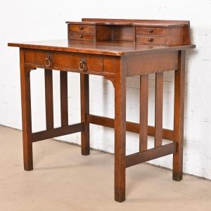 Stickley Brothers Antique Mission Oak Arts & Crafts Writing Desk, Circa 1900