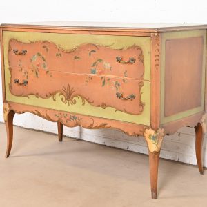 French Provincial Louis XV Painted Dresser or Chest of Drawers by Irwin, Circa 1920s