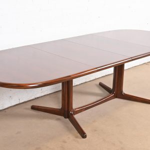 Niels Møller for Gudme Møbelfabrik Danish Modern Sculpted Rosewood Dining Table, Newly Refinished