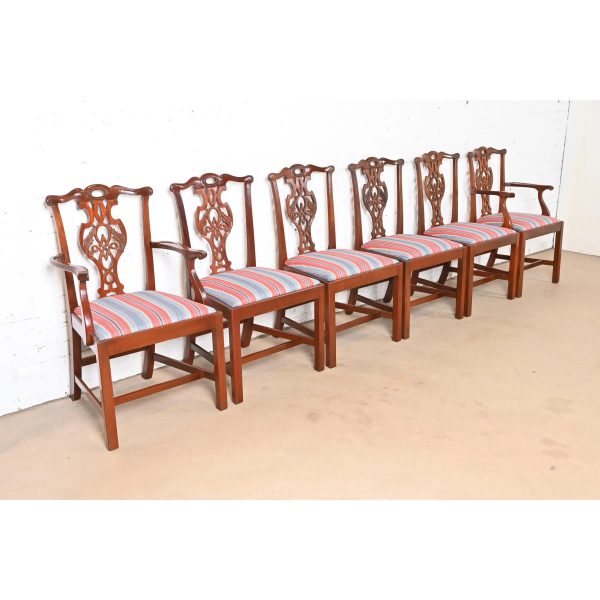 Baker Furniture Historic Charleston Georgian Carved Mahogany Dining Chairs, Set of Six - Image 4