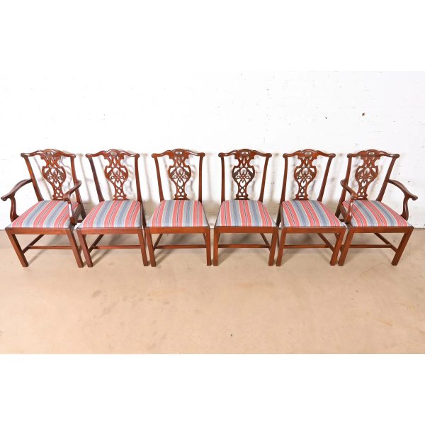 Baker Furniture Historic Charleston Georgian Carved Mahogany Dining Chairs, Set of Six - Image 5