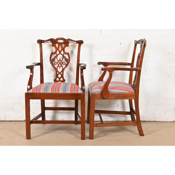 Baker Furniture Historic Charleston Georgian Carved Mahogany Dining Chairs, Set of Six - Image 9