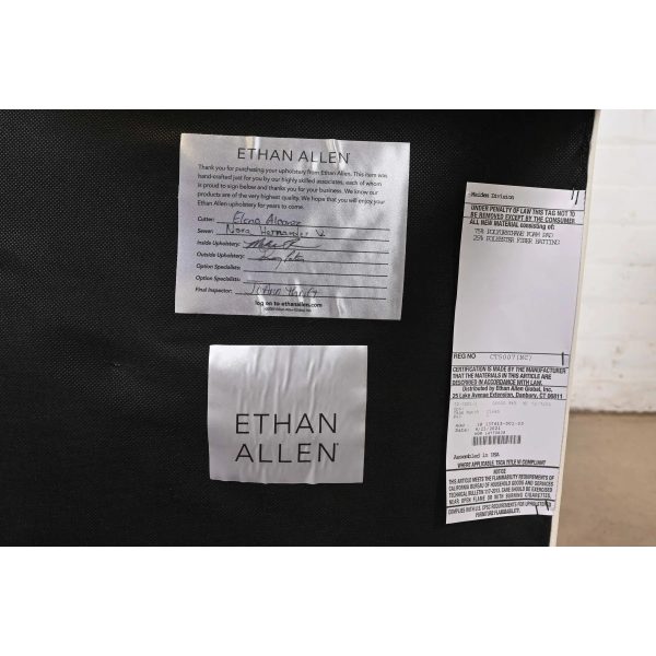 Ethan Allen Modern Mahogany and Leather Bar Stools, Set of Six - Image 10