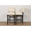 Ethan Allen Modern Mahogany and Leather Bar Stools, Set of Six - Image 8