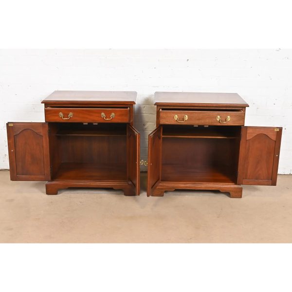 Henkel Harris Georgian Solid Mahogany Nightstands, Pair - Image 5