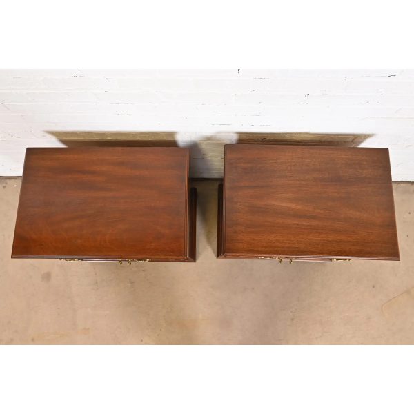 Henkel Harris Georgian Solid Mahogany Nightstands, Pair - Image 9