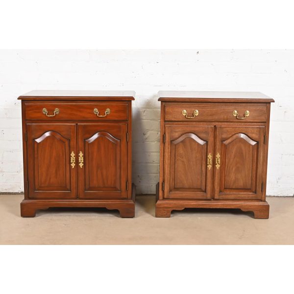 Henkel Harris Georgian Solid Mahogany Nightstands, Pair - Image 3