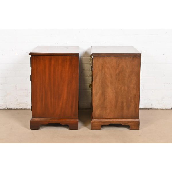 Henkel Harris Georgian Solid Mahogany Nightstands, Pair - Image 10