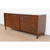 John Widdicomb Mid-Century Modern Sculpted Walnut Dresser or Credenza, Newly Refinished - Image 3