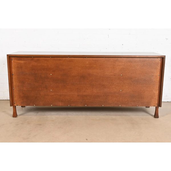 John Widdicomb Mid-Century Modern Sculpted Walnut Dresser or Credenza, Newly Refinished - Image 11