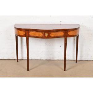 Kindel Furniture Federal Mahogany and Satinwood Inlaid Marquetry Console Table or Server