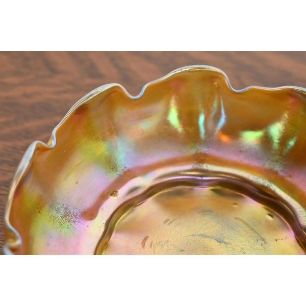 Louis Comfort Tiffany Favrile Iridescent Art Glass Scalloped Bowl - Image 4