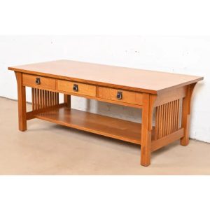 Stickley Mission Oak Arts & Crafts Double-Sided Spindle Coffee Table