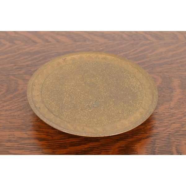 Tiffany Studios New York Greek Key Bronze Footed Charger Plate or Tray - Image 2