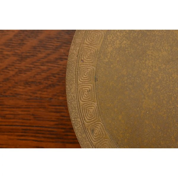 Tiffany Studios New York Greek Key Bronze Footed Charger Plate or Tray - Image 4