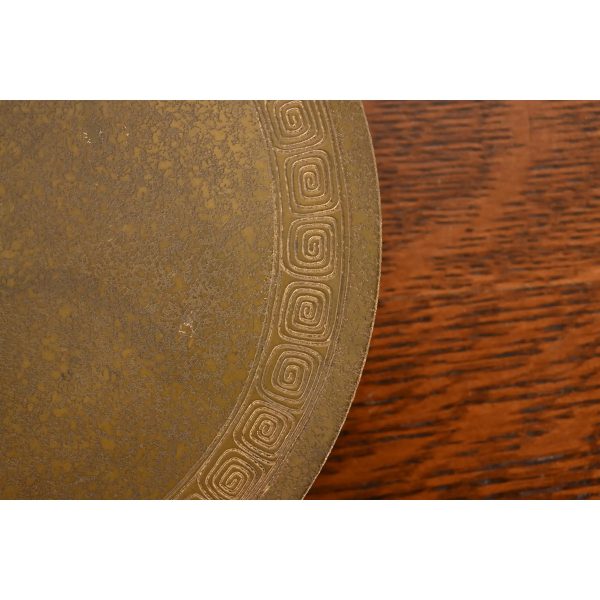 Tiffany Studios New York Greek Key Bronze Footed Charger Plate or Tray - Image 5