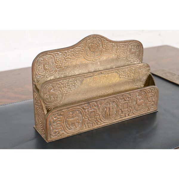 Tiffany Studios New York Zodiac Pattern Bronze Doré Letter Rack - Image 4