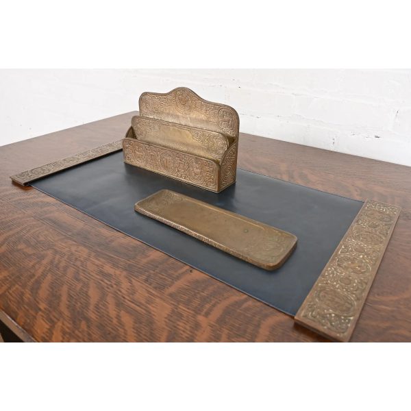 Tiffany Studios New York Zodiac Pattern Bronze Doré Letter Rack - Image 11