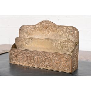 Tiffany Studios New York Zodiac Pattern Bronze Doré Letter Rack