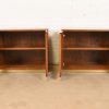 Milo Baughman for Thayer Coggin Burl Wood and Brass Bedside Chests, Newly Refinished - Image 5