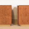 Milo Baughman for Thayer Coggin Burl Wood and Brass Bedside Chests, Newly Refinished - Image 8