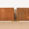 Milo Baughman for Thayer Coggin Burl Wood and Brass Bedside Chests, Newly Refinished - Image 9