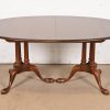 Baker Furniture Georgian Cherry Wood Double Pedestal Extension Dining Table, Newly Refinished - Image 7
