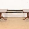 Baker Furniture Georgian Cherry Wood Double Pedestal Extension Dining Table, Newly Refinished - Image 5