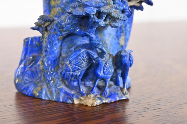 Antique Chinese Lapis Lazuli Birds and Tree Lidded Jar - Image 6