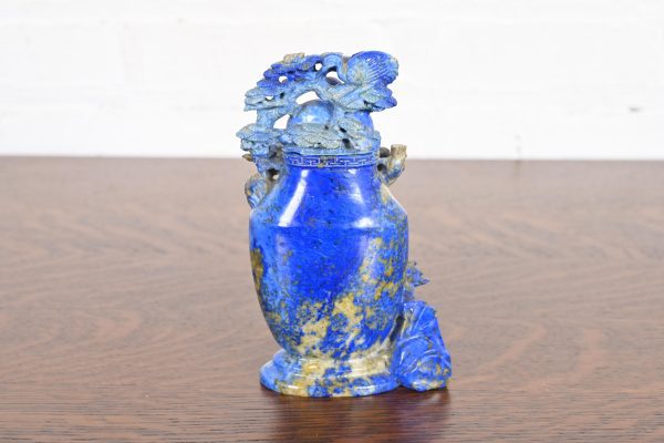 Antique Chinese Lapis Lazuli Birds and Tree Lidded Jar - Image 10