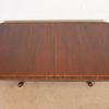 Baker Furniture Style English Georgian Monumental Banded Mahogany Double Pedestal Extension Dining Table, Newly Refinished - Image 9