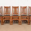 Limbert Antique Mission Oak Arts & Crafts Dining Chairs, Set of Five - Image 3