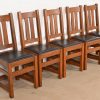 Limbert Antique Mission Oak Arts & Crafts Dining Chairs, Set of Five - Image 4