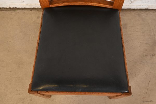 Limbert Antique Mission Oak Arts & Crafts Dining Chairs, Set of Five - Image 8