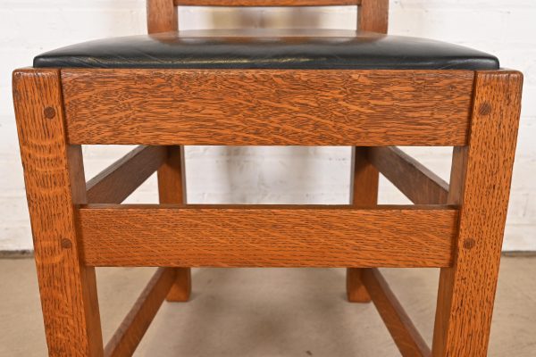 Limbert Antique Mission Oak Arts & Crafts Dining Chairs, Set of Five - Image 9