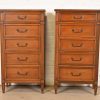 French Regency Louis XVI Cherry Wood Lingerie Chests by National Mt. Airy, Pair