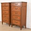 French Regency Louis XVI Cherry Wood Lingerie Chests by National Mt. Airy, Pair - Image 3