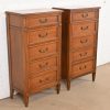 French Regency Louis XVI Cherry Wood Lingerie Chests by National Mt. Airy, Pair - Image 4